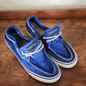 Sperry Women's Vibrant Blue Suede Boat Shoes Top-Sider Size 8